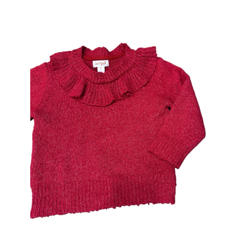Cat & Jack Girls Sweater Red 3T - Picture 4 of 6
